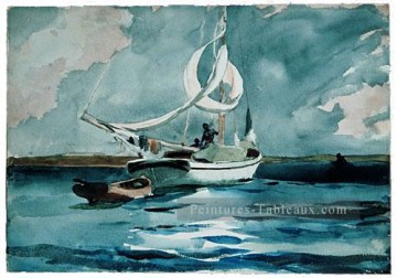  marine - Sloop Nassau réalisme marine peintre Winslow Homer